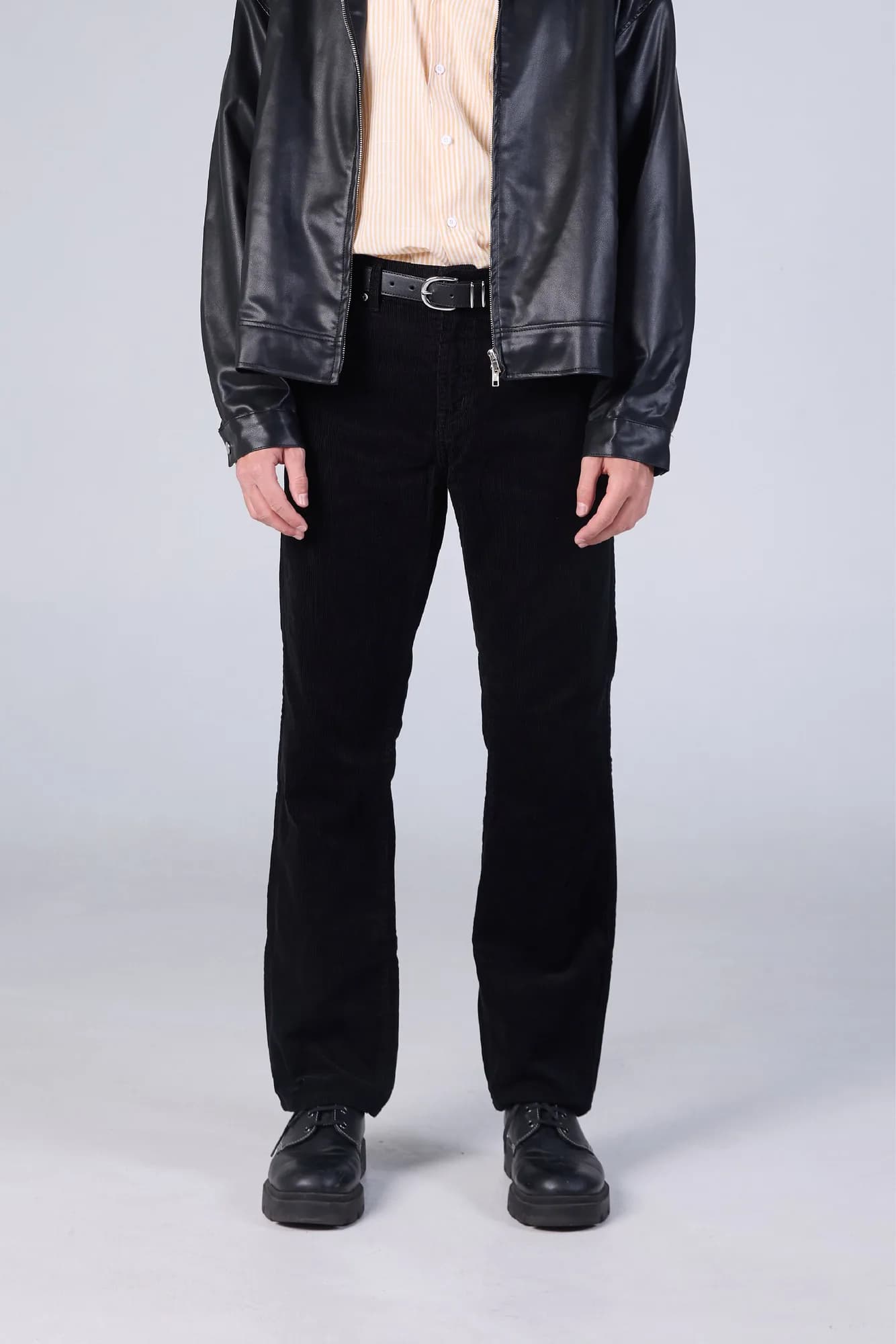 Jack Russel - Men Corduroy Pants - Klassik J-1200/BK Straight Fit Black