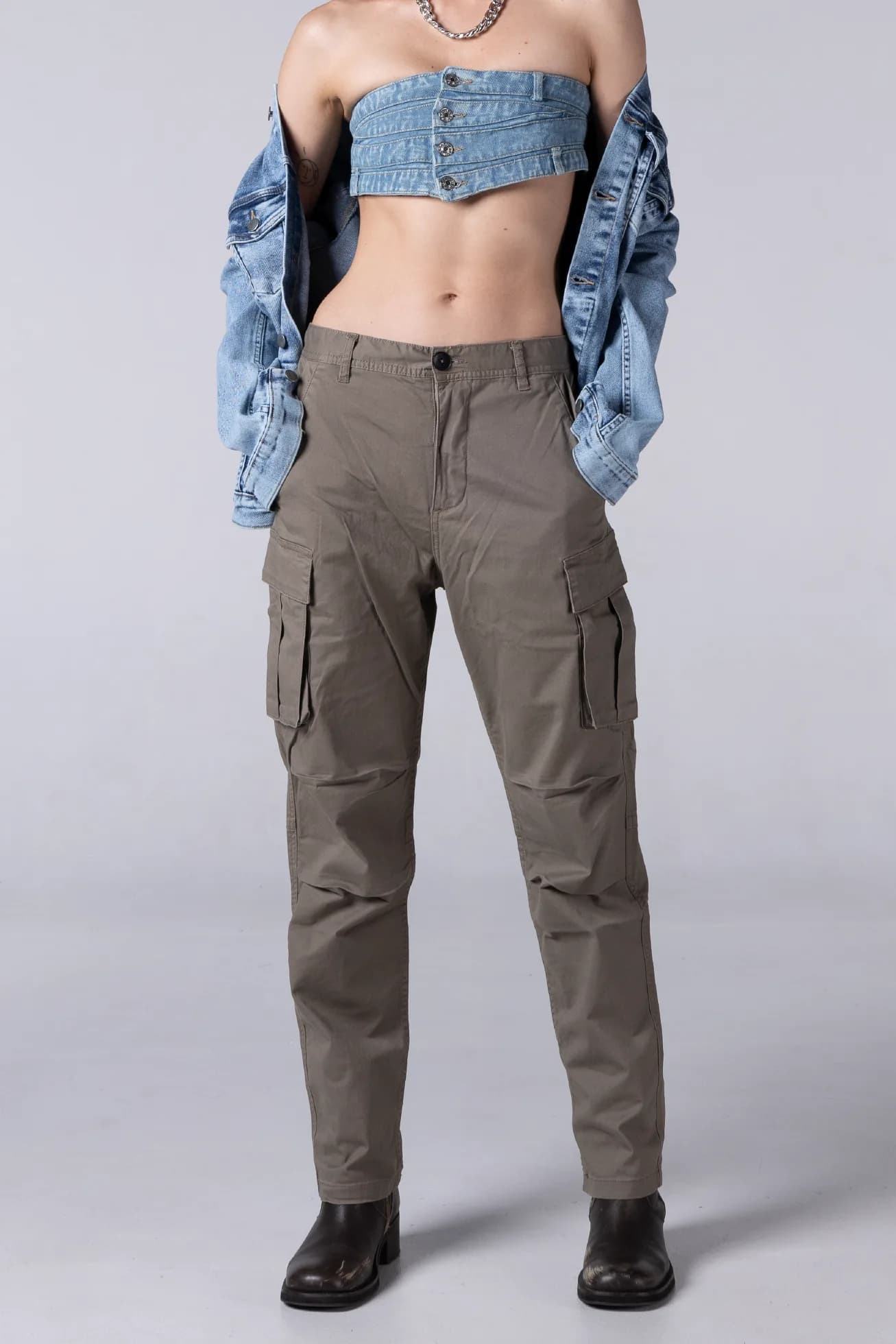 Jack Russel - Women Cargo - Klassik J-222/GRY Grey Mid Waisted