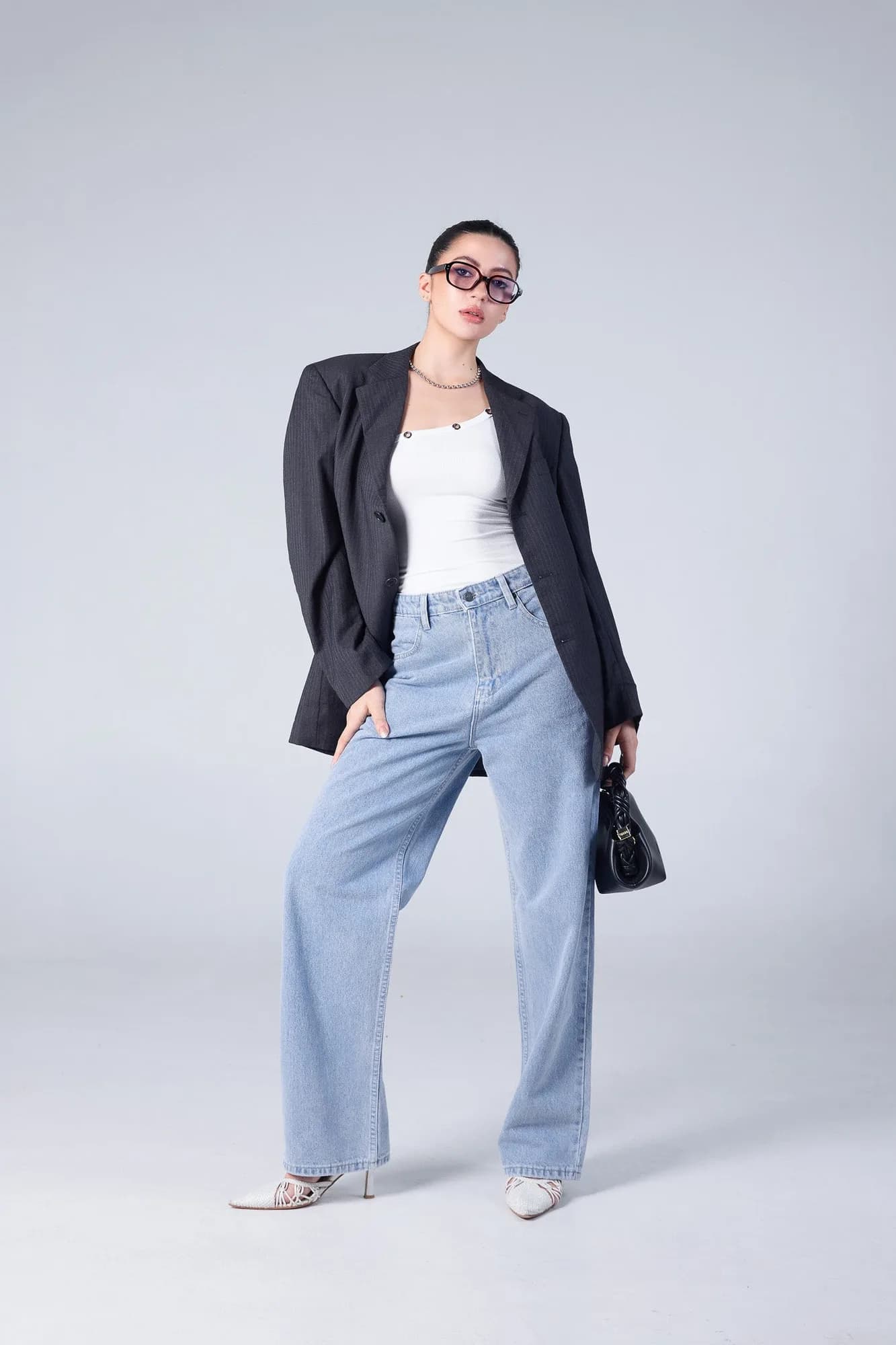 Jack Russel - Women Jeans - Klassik JF-115/LB Straight Fit Light Blue High Waisted
