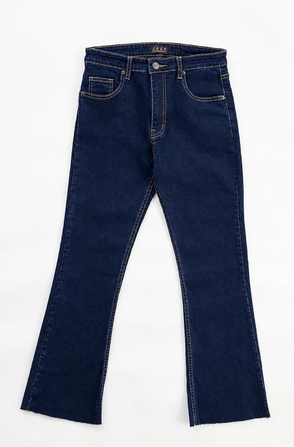 Jack Russel - Dames Jeans - Klassik JF-122/BL Cropped boot cut Middenblauw Middelhoge taille