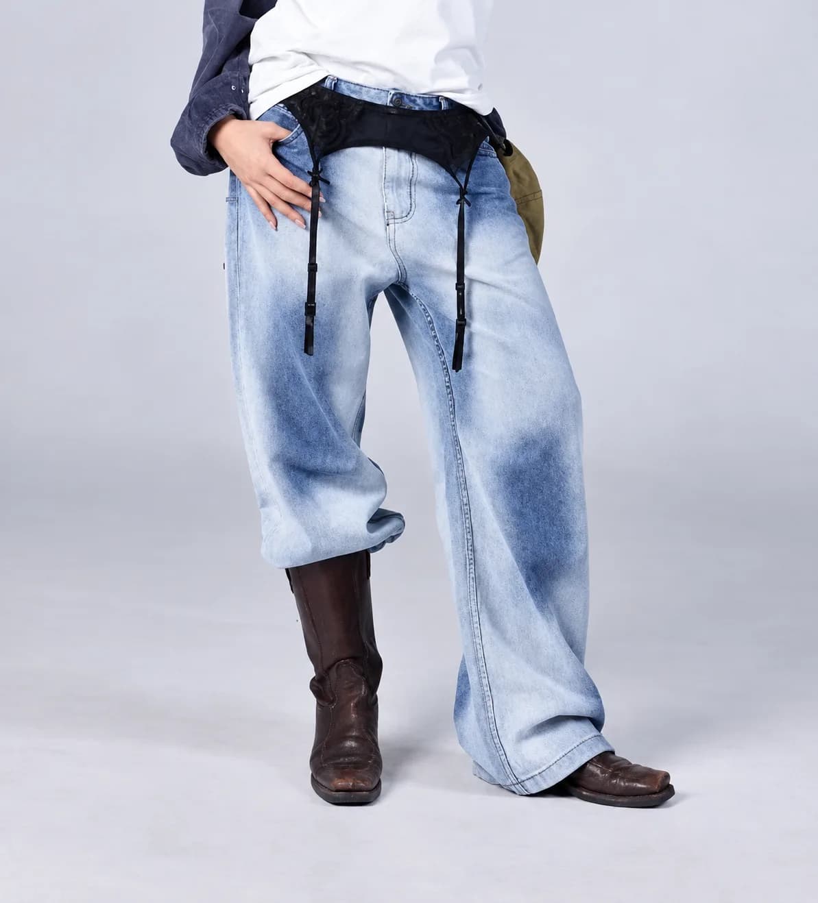 Jack Russel - Dames Jeans - Klassik JF-177/LB Baggy Wijde pijp Lichtblauw