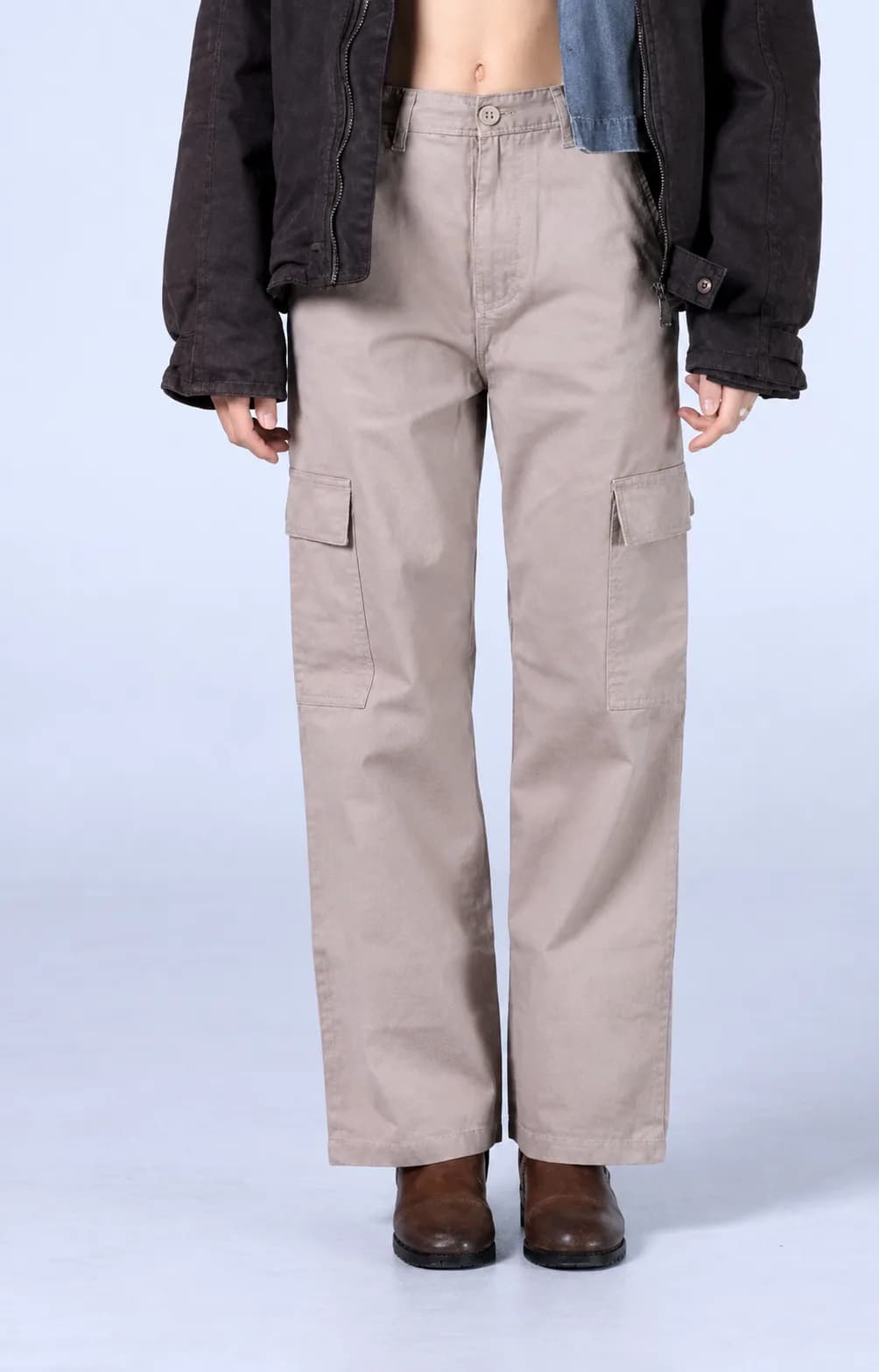 Jack Russel - Dames Cargo Chino - Handwerk JF-CG/CR Rechte pijp Crème Hoge taille