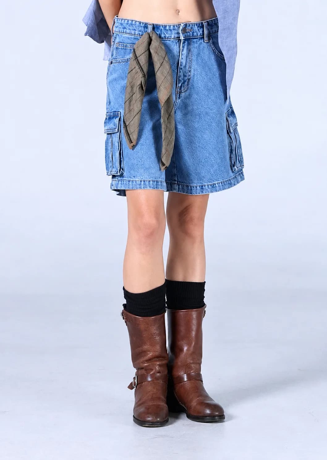 Jack Russel - Dames Korte jeans - Handwerk JF-SH-CG/DB Donkerblauw Middelhoge taille