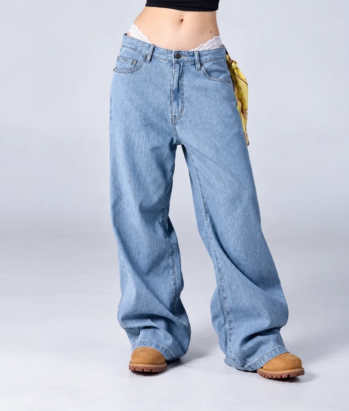 Jack Russel - Dames Jeans - Handwerk JF-STRIPE Baggy Wijde pijp lage taille Soft Horizon