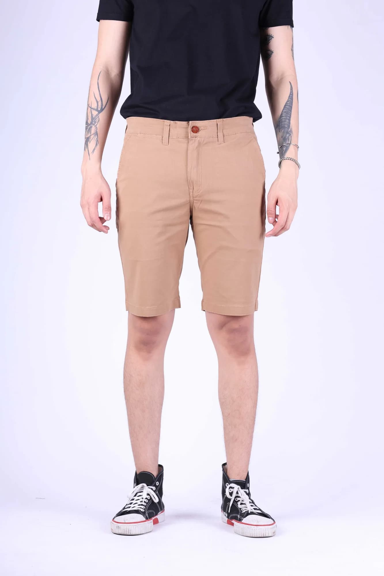 Jack Russel - Men Chino Shorts - Klassik JS-501 Khaki/ Navy