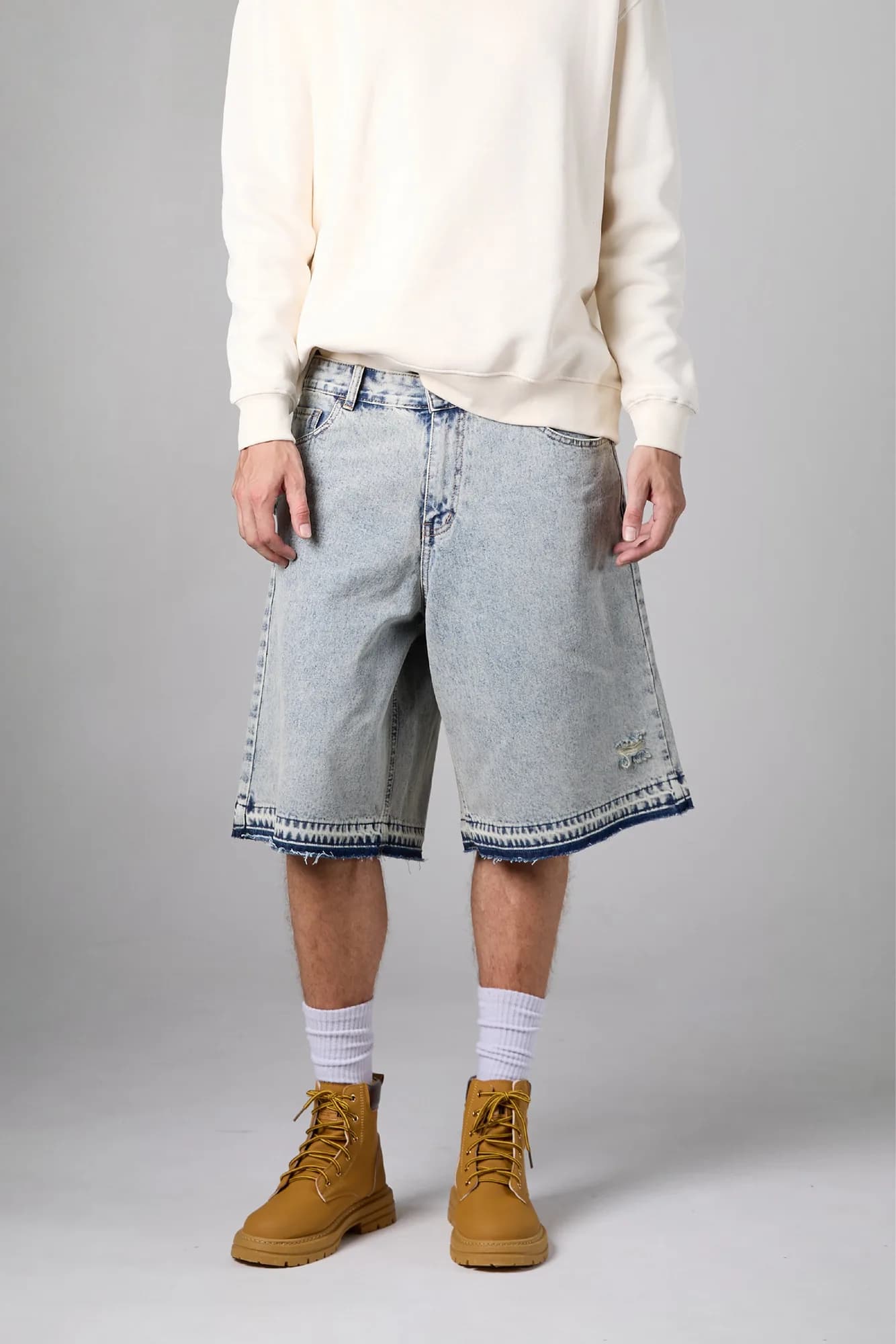 Jack Russel - Men Jort Pants - Handwerk JS-HAZE Jort Pants Rust Blue Snow Stone Washed