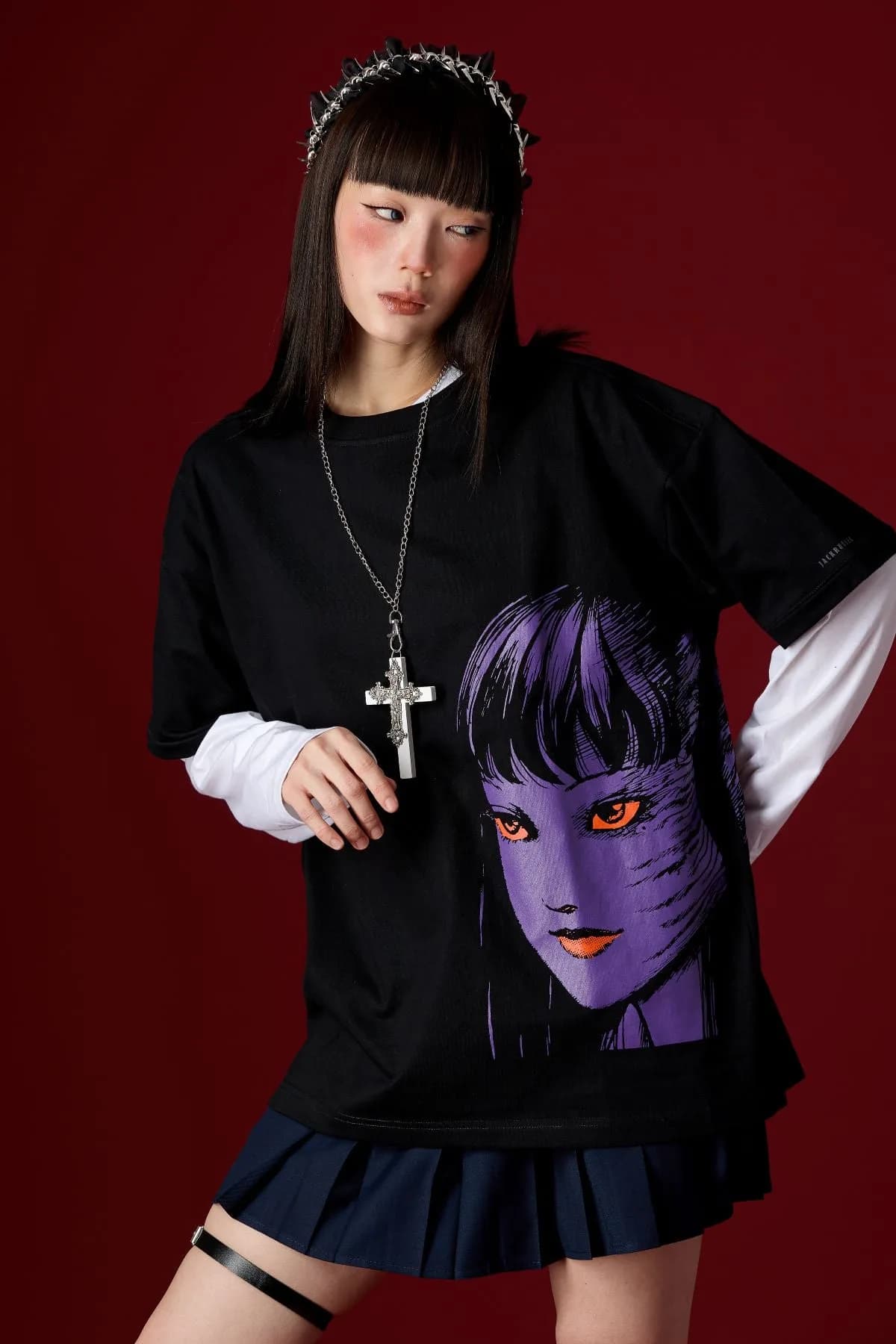 Jack Russel X Junji Ito - Unisex T-Shirts - Handwerk TJ-JUNJI7 Oversized Drop Shoulder Black