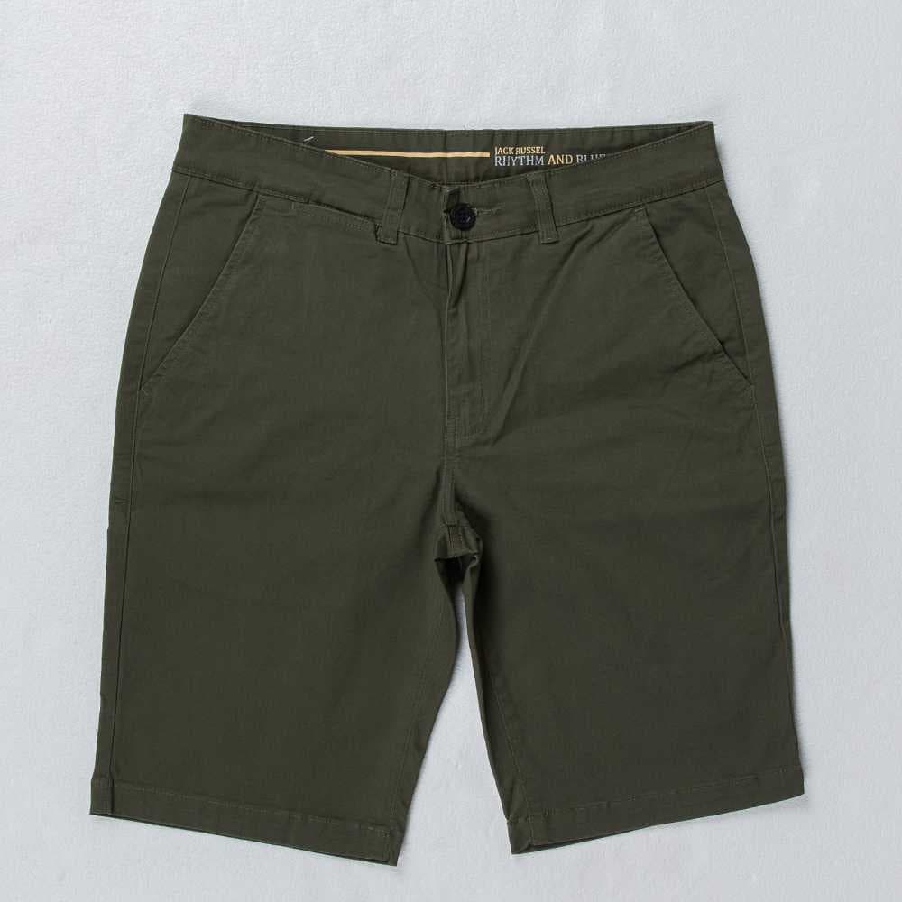 Jack Russel - Heren Chino short - JS-501/18/1 Slim fit Olijfgroen