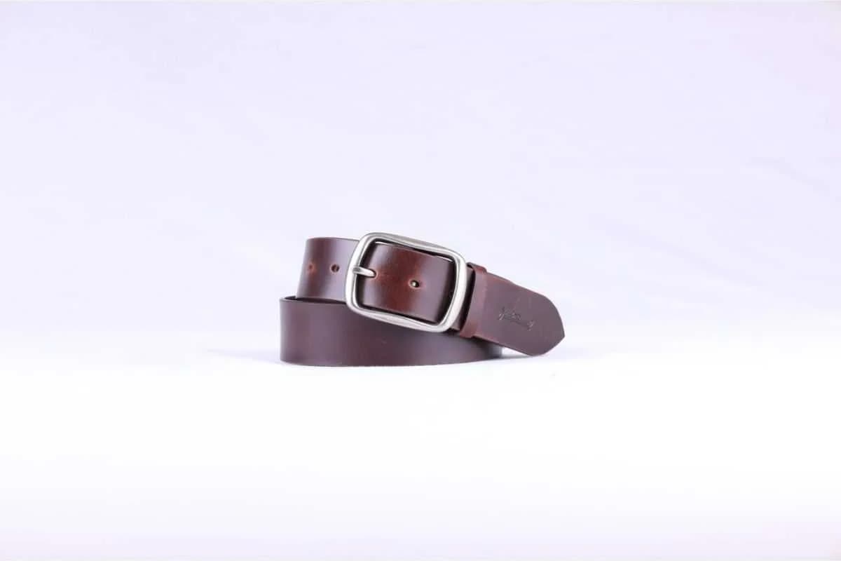 Jack Russel - Heren Leren riem - Klassik JB/BW Donkerbruin